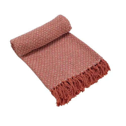 ITEM#:T83752-PINK-SA-Throw-SIZE:152.4 X 127 X 0.8CM-MATERIAL:100% Recycle Cotton-PACKING:0/12/0.0637CBM