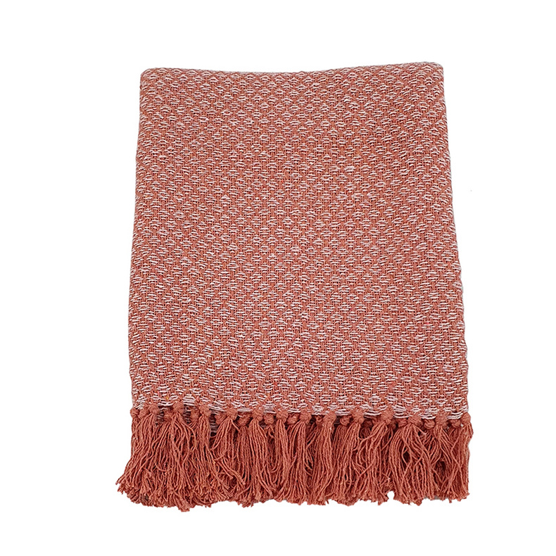 ITEM#:T83752-PINK-SA-Throw-SIZE:152.4 X 127 X 0.8CM-MATERIAL:100% Recycle Cotton-PACKING:0/12/0.0637CBM