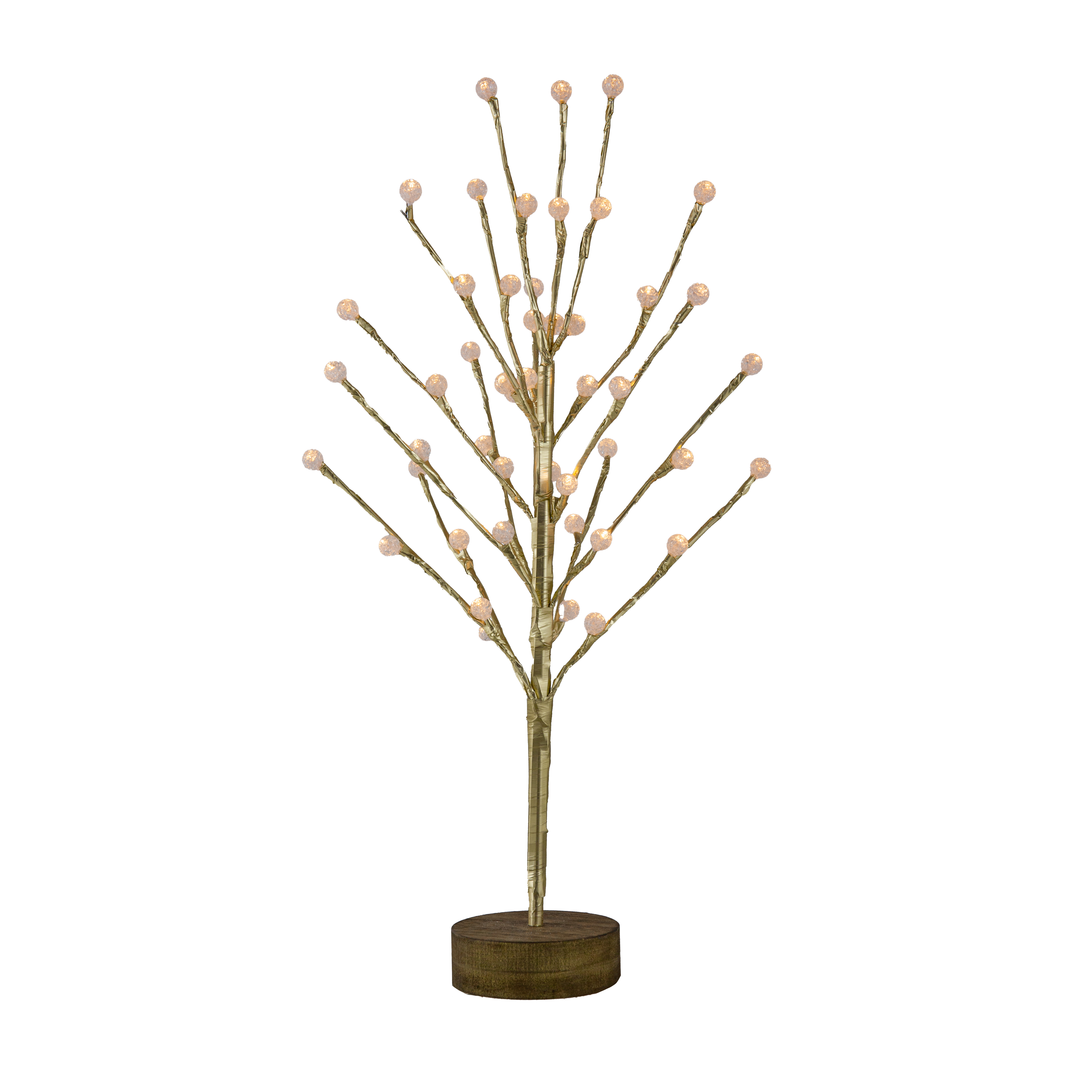 ITEM#:SA12659CE-15.7x15.7x23.5" Tree With String Lights-SIZE:39.9 * 39.9 * 59.9CM-MATERIAL:70% Plastic,30% Brass Wire-PACKING:1/12/0.13922CBM