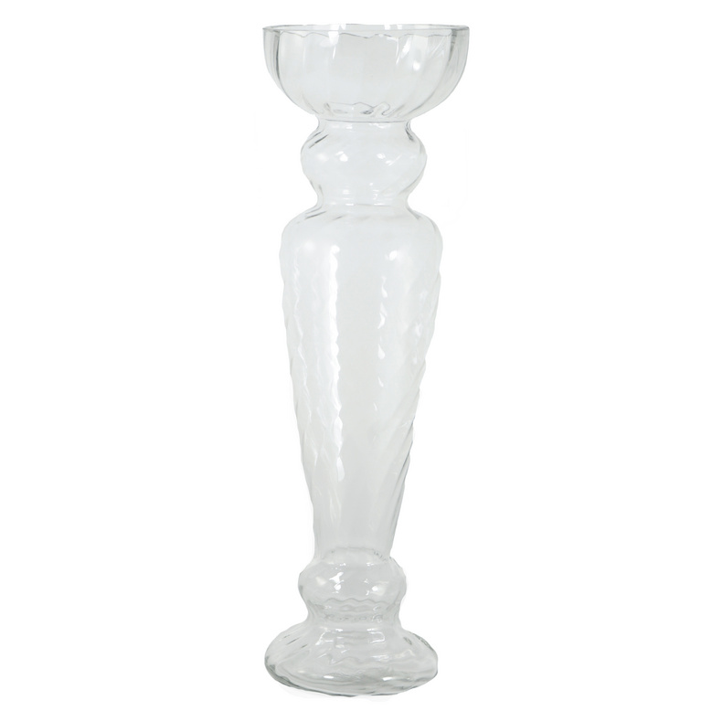 ITEM#:RC130204-D6x19.5" Flower Vase-SIZE:15 * 15 * 49CM-MATERIAL:100% Glass-PACKING:1/6/0.09943CBM