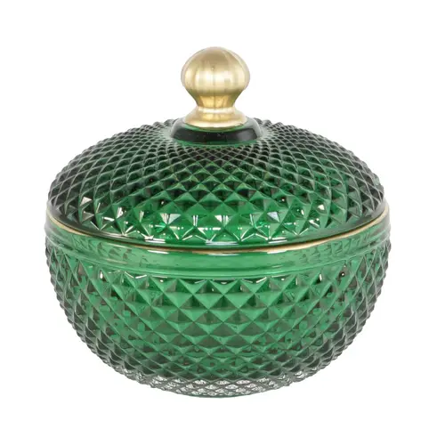ITEM#:RC130242-4.7x4.7x4.7" Candy Jar-SIZE:11.9 * 11.9 * 11.9CM-MATERIAL:100% Glass-PACKING:1/12/0.02749CBM