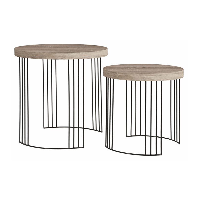 JF423KD-OV 2/S Side table combination of light grey oak and black