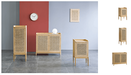 Sideboard  Buffet cabinet rattan wood oak venner malemine