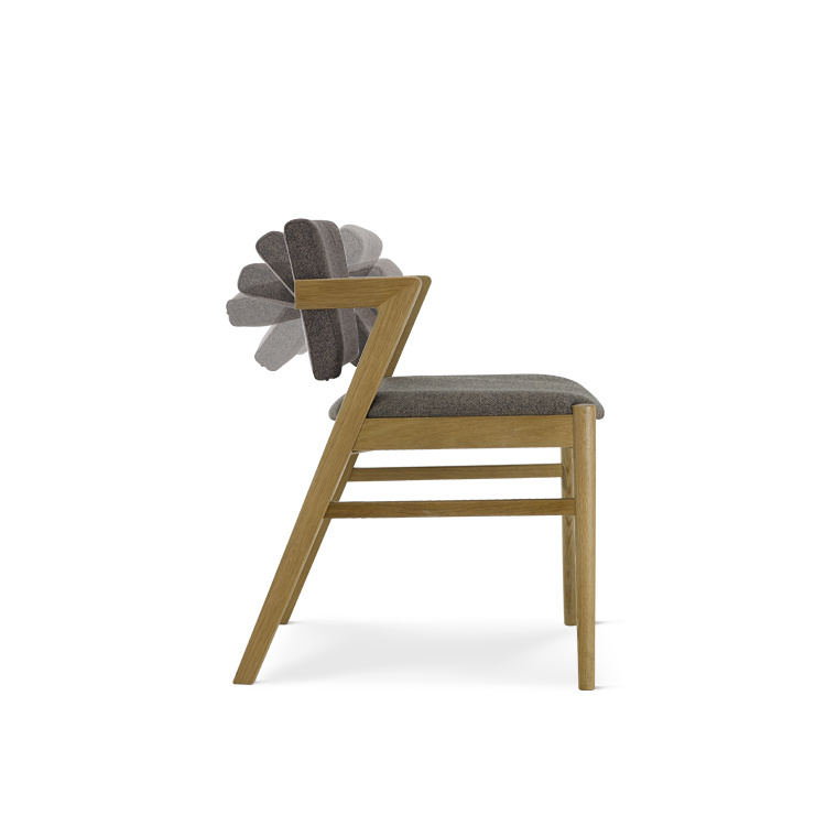 Placer chair with rotatable backrest