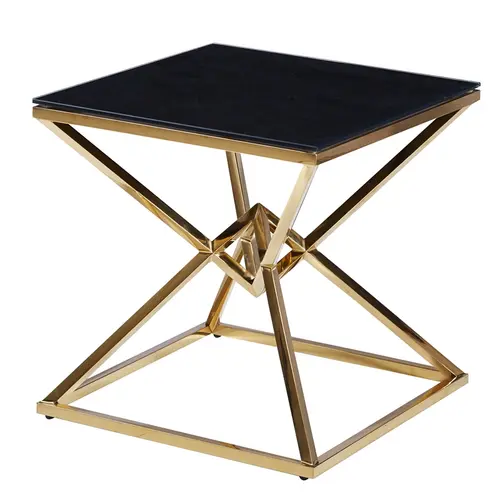 Tempered Glass stainless steel end table CS-1536-1
