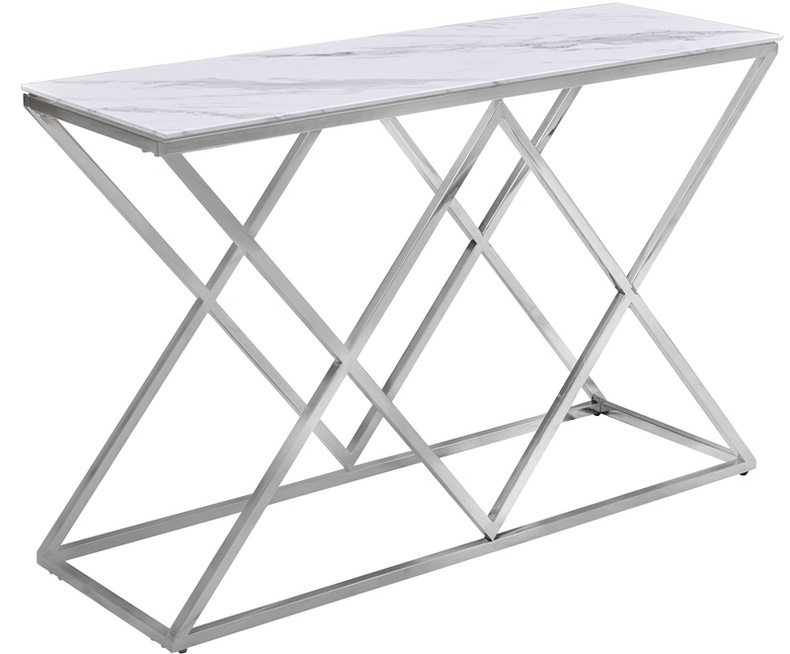 marble or glass top stainless steel console table BS-091