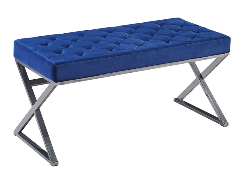 BC stainless steel frame velvet bench