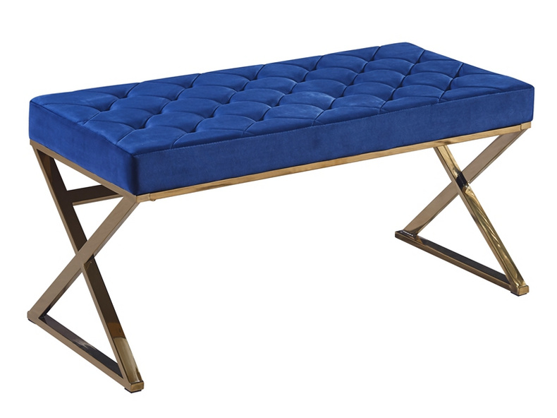 BC stainless steel frame velvet bench