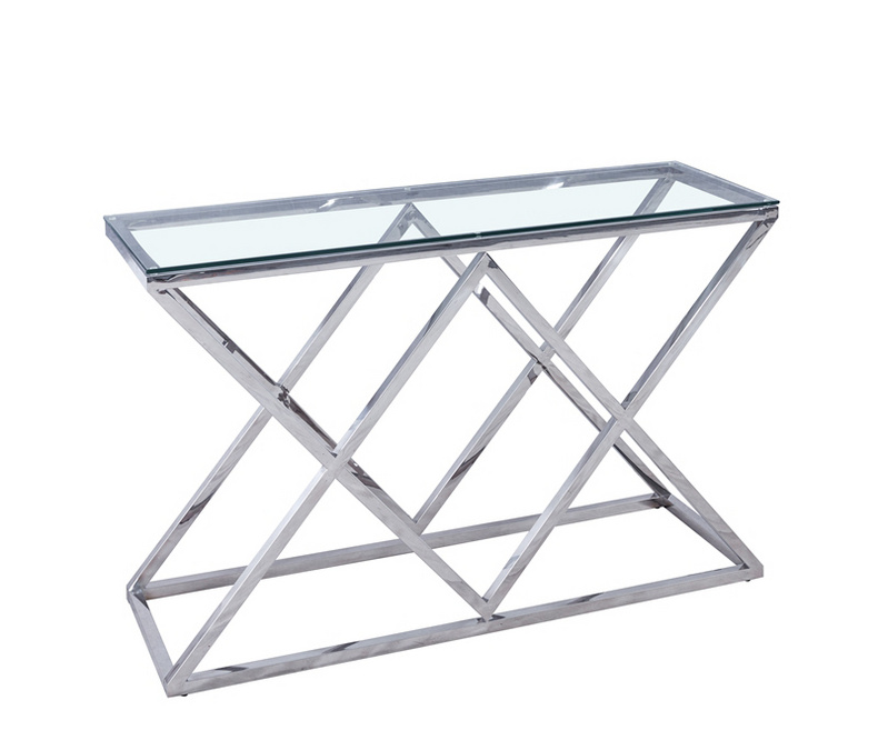 marble or glass top stainless steel console table BS-091