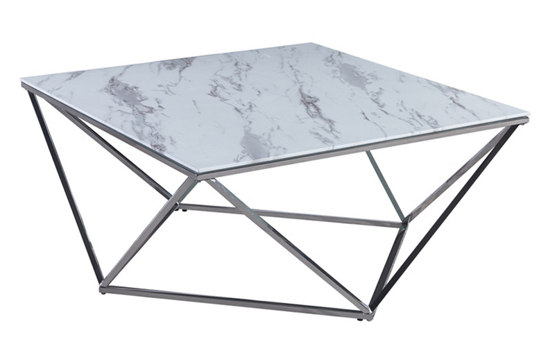 stainless steel frame marble top coffee table CT-4047
