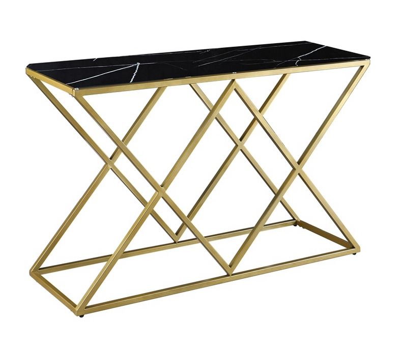 marble or glass top stainless steel console table BS-091