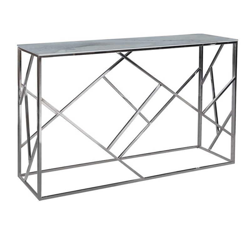 marble or glass top stainless steel console table DT-1525