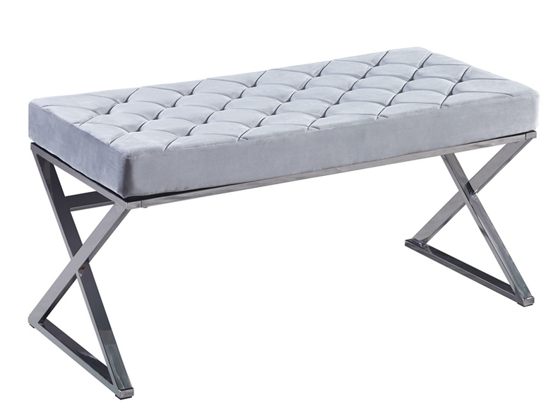 BC stainless steel frame velvet bench