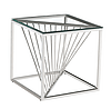 stainless steel end table with glass top