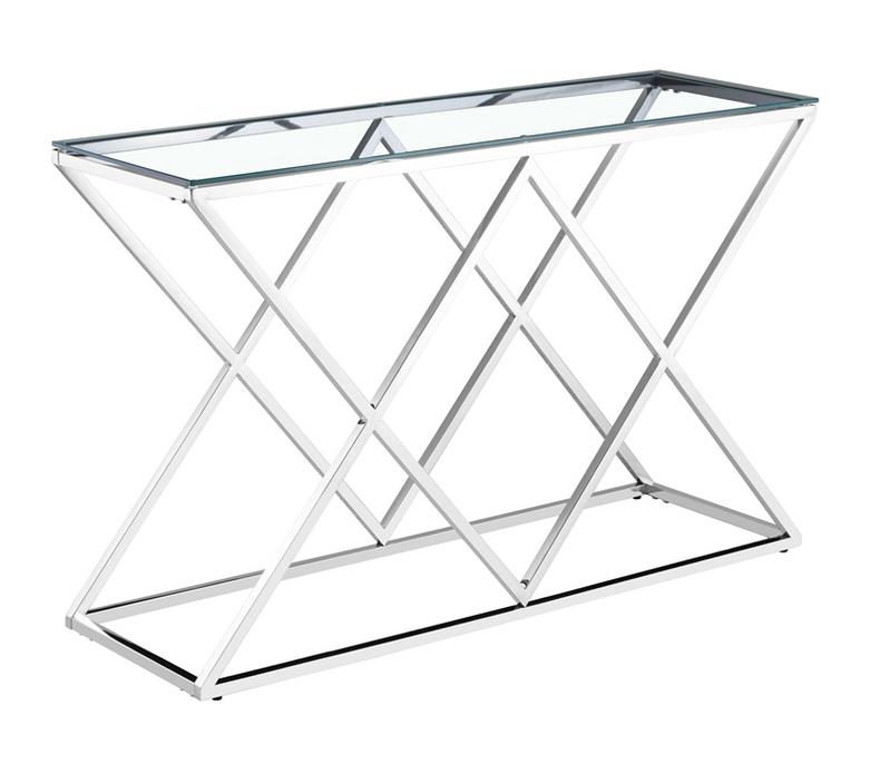 marble or glass top stainless steel console table BS-091