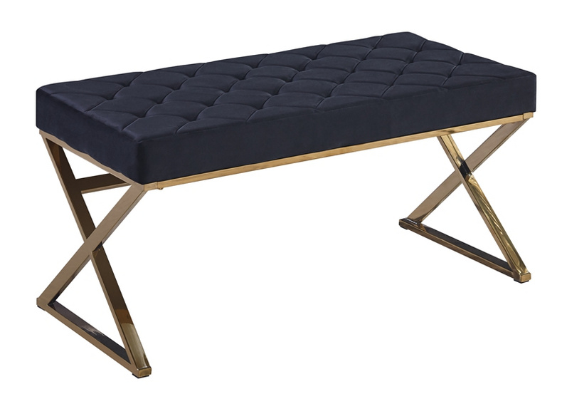 BC stainless steel frame velvet bench