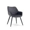 ESOU Grey Velvet Dining Chair with Black Powder Coated Legs DC-2261