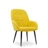 ESOU Yellow Linen Dining Chair with Black Powder Coated Legs DC-2152-1