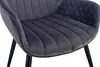ESOU Grey Velvet Dining Chair with Black Powder Coated Legs DC-2261