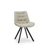 ESOU Beige PU Dining Chair with Black Powder Coated Legs DC-2008-1