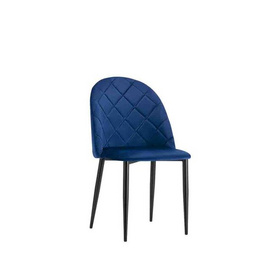 ESOU Blue Velvet Dining Chair with Powder Coated Legs DC-1980