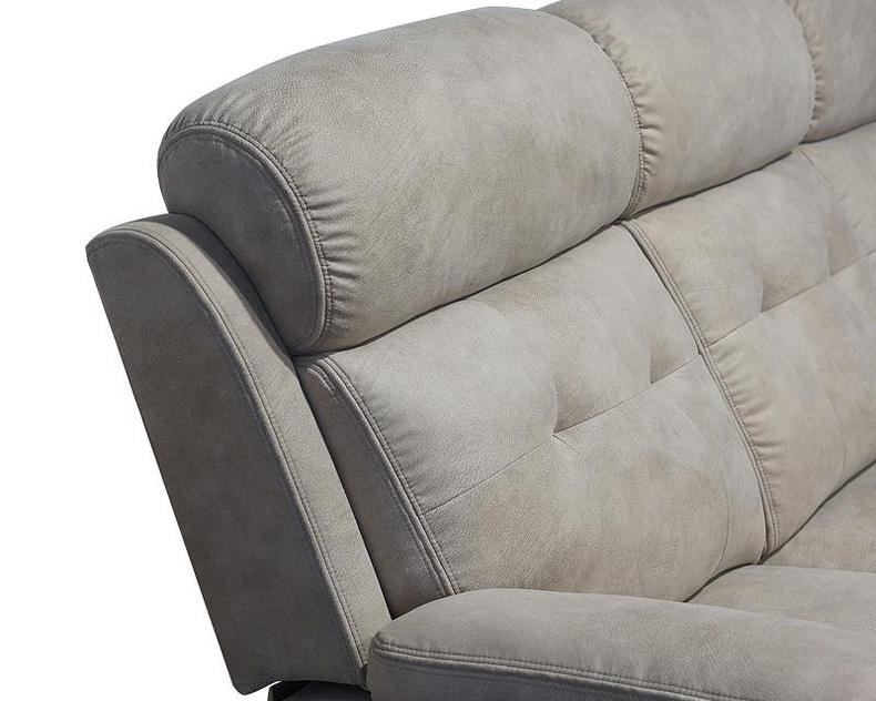 3S+2S+1S, Beige microfiber manual recliner sofa set