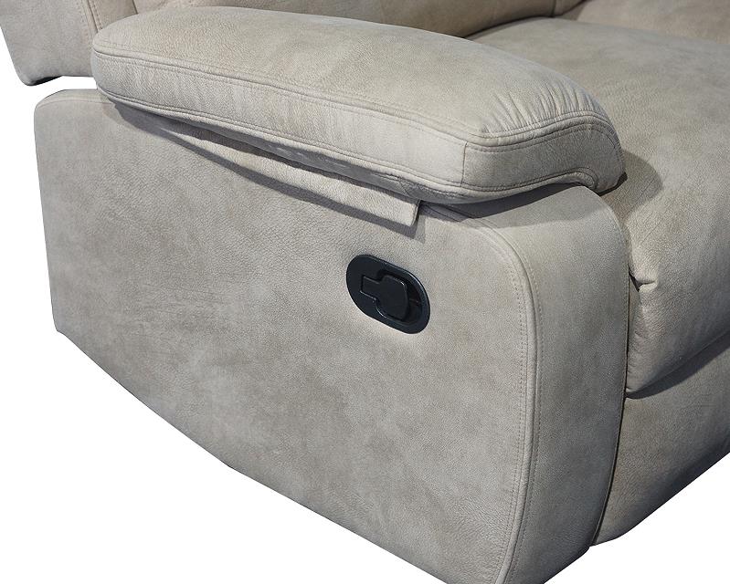 3S+2S+1S, Beige microfiber manual recliner sofa set