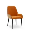 ESOU Velvet and Linen Dining Chair with Black Powder Coated Legs DC-1980