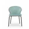 ESOU Shell Shape Back Velvet Dining Chair with Metal Leg DC-2094