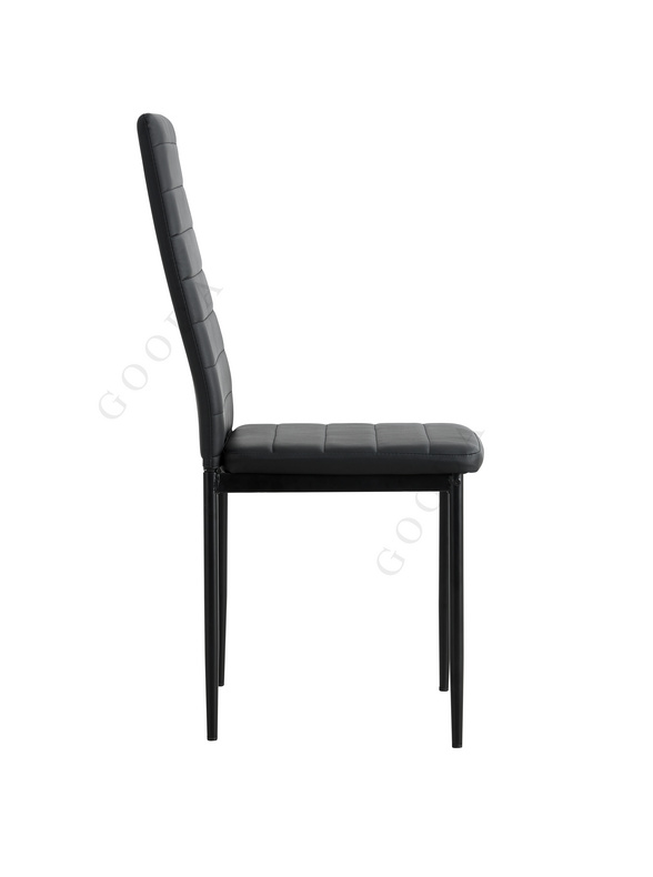 Italian Modern Black  Steel PU Dining Chairs C-830