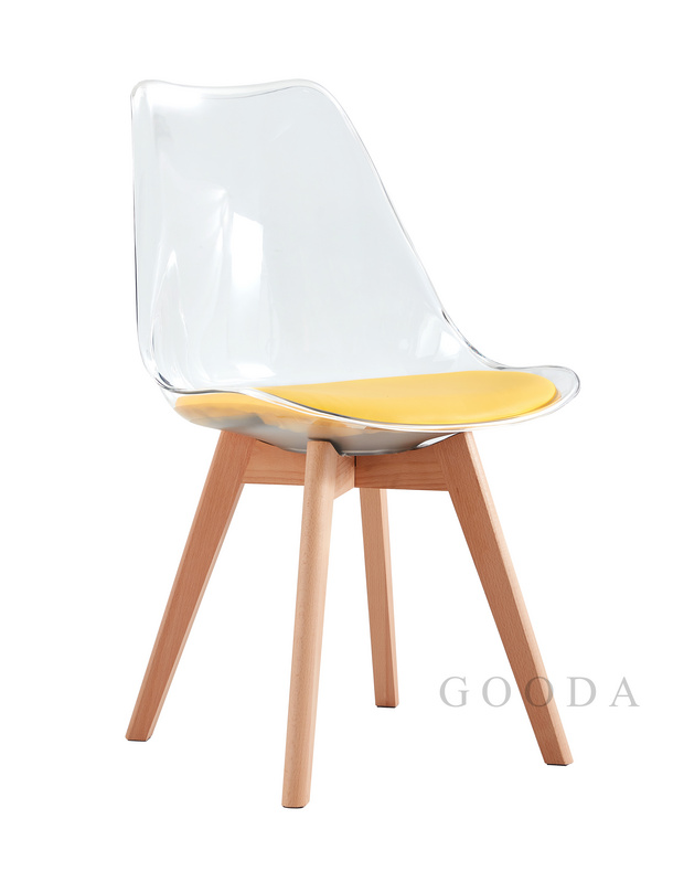 Dining Chair,Transparent tulip plastic chair,fabric chair P-207-1