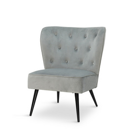 ESOU Velvet Leisure Chair with Matt Black Powder Coated Legs DC-2049-1