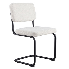 DC-500 dining chair with white seat and back and black frame