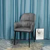 ESOU Grey PU Dining Chair with Black Powder Coated Legs DC-2171