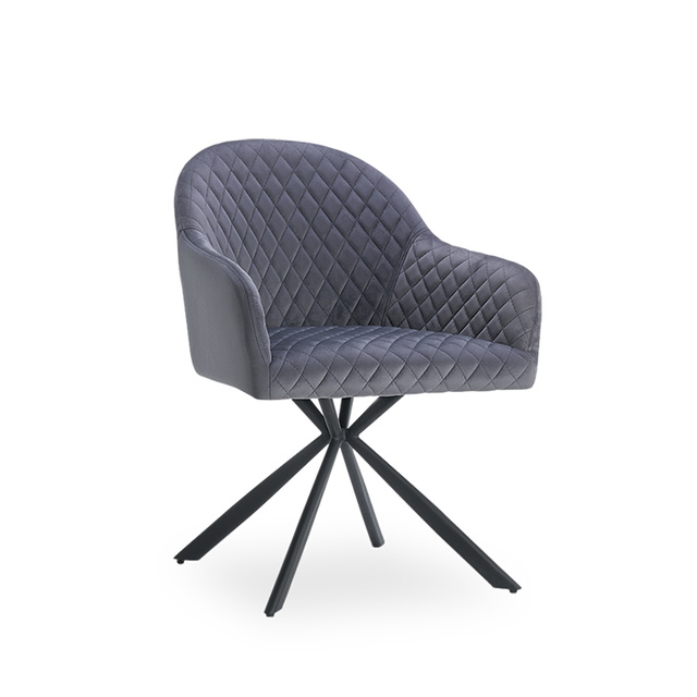 ESOU Velvet Kitchen Room Chair with Black Powder Coated Legs DC-2100