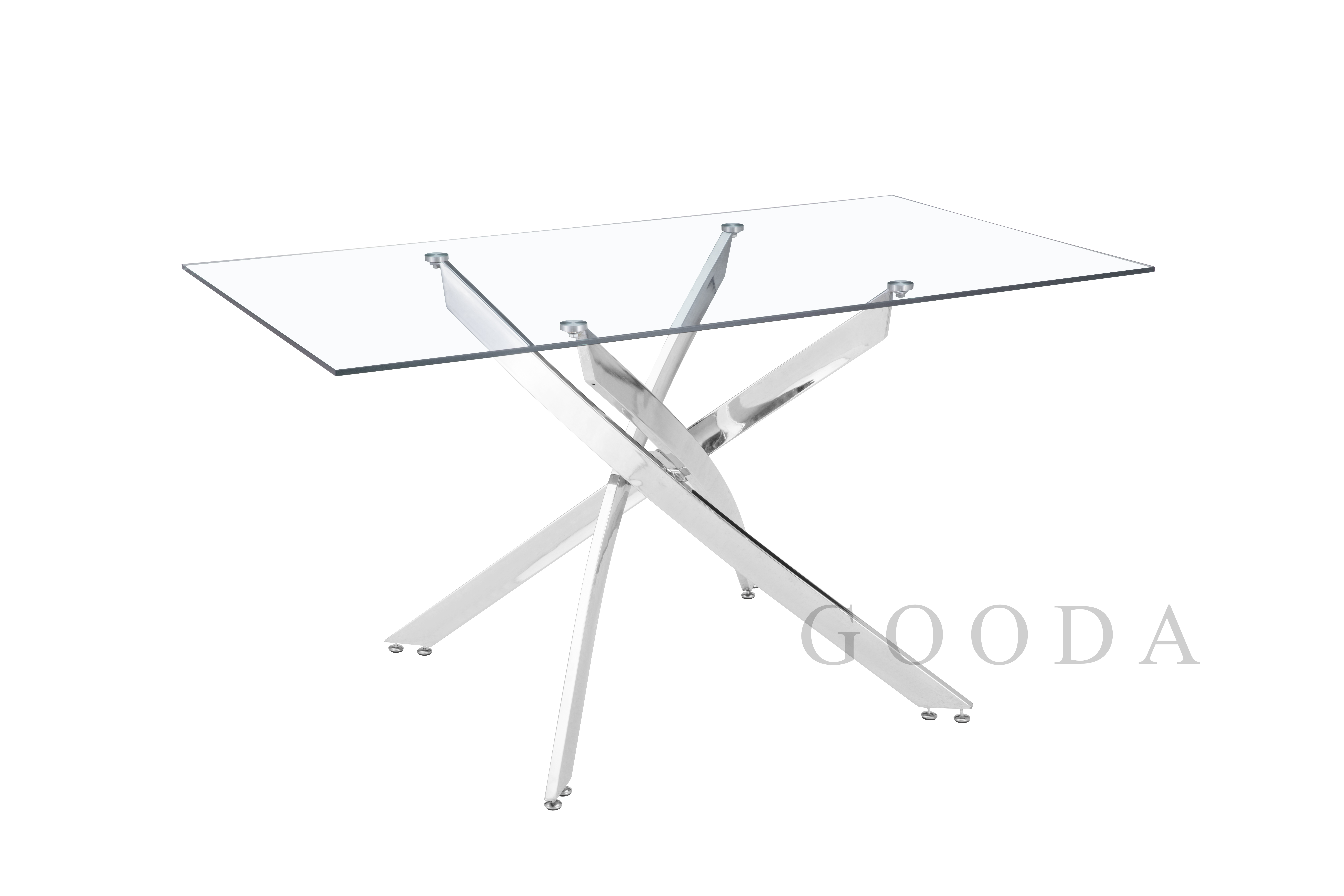 Dining Table, T-806-2, tempered glass table