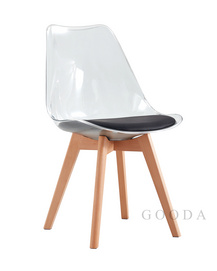 Dining Chair,Transparent tulip plastic chair,fabric chair P-207-1