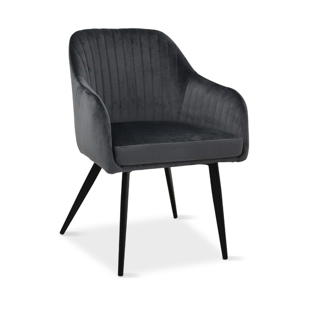 ESOU Velvet Dining Chair with Black Powder Coated Legs DC-2092