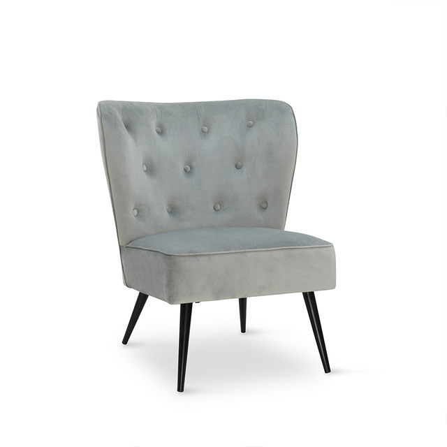 ESOU Velvet Leisure Chair with Matt Black Powder Coated Legs DC-2049-1