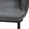 ESOU Grey PU Dining Chair with Black Powder Coated Legs DC-2171
