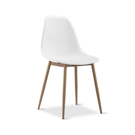 ESOU White PP Dining Chair with Metal Transfer Paper Legs DC-995