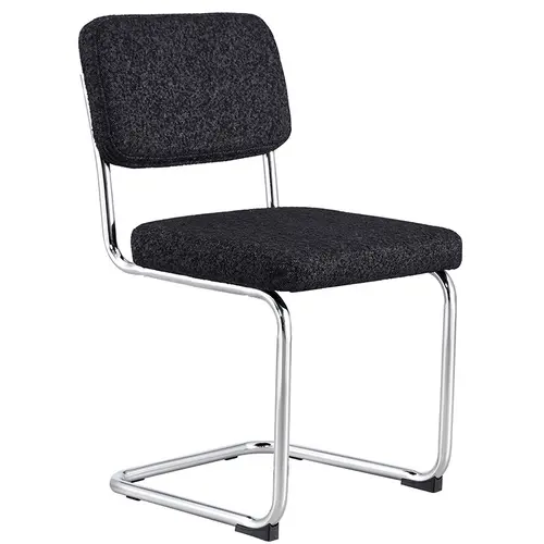 DC-500 dining chair with fabric and chrome legs