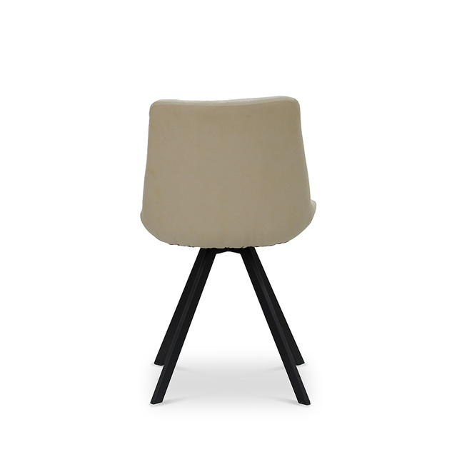 ESOU Beige PU Dining Chair with Black Powder Coated Legs DC-2008-1