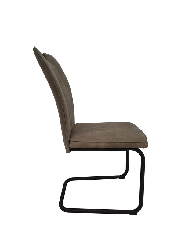 Modern design fabric seat metal leg dining chair