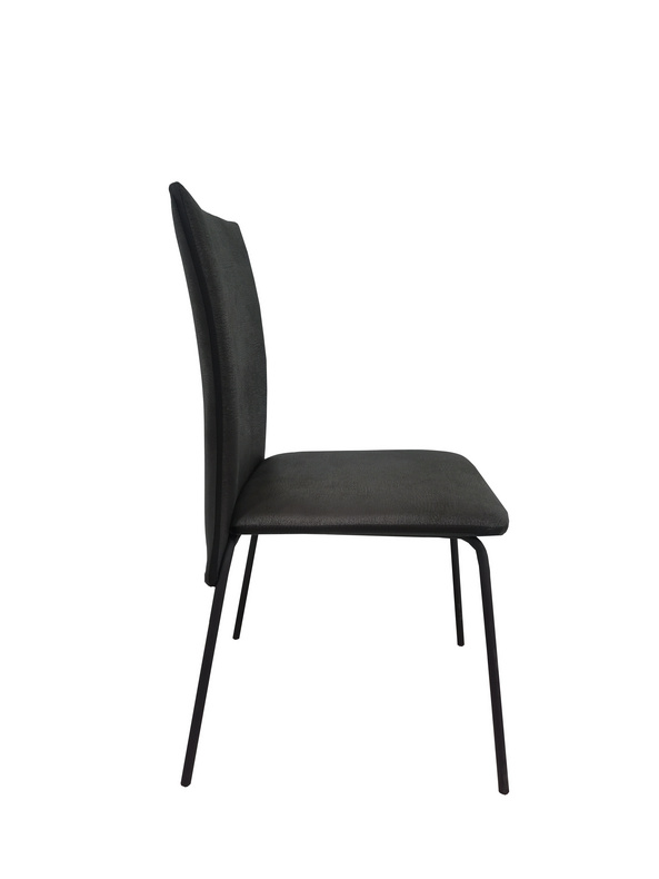 DiningChair Modern Very Cheap Price Wholesale Fabric Dining Chair With Black Powder Coated Metal Frame