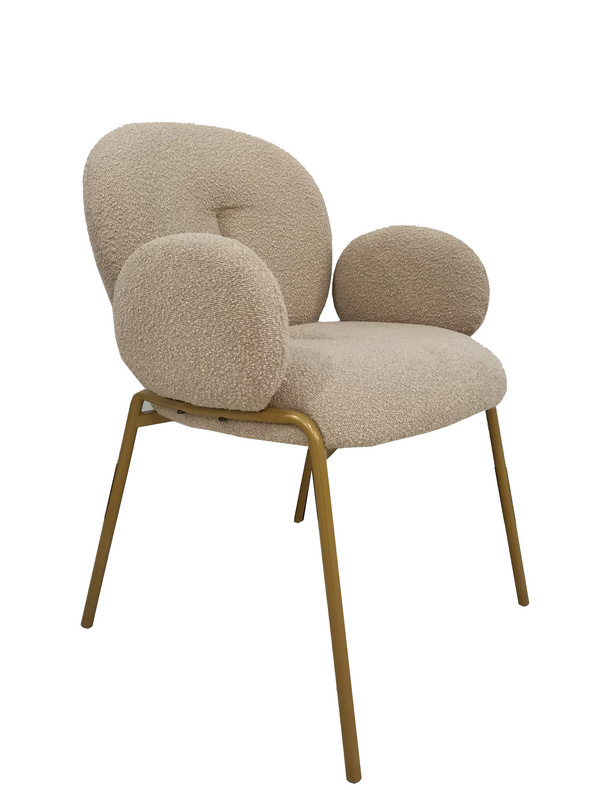 Modern Luxury Diningchairs Furniture Fabric Kitchen Chair with gold leg