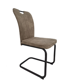 Modern design fabric seat metal leg dining chair