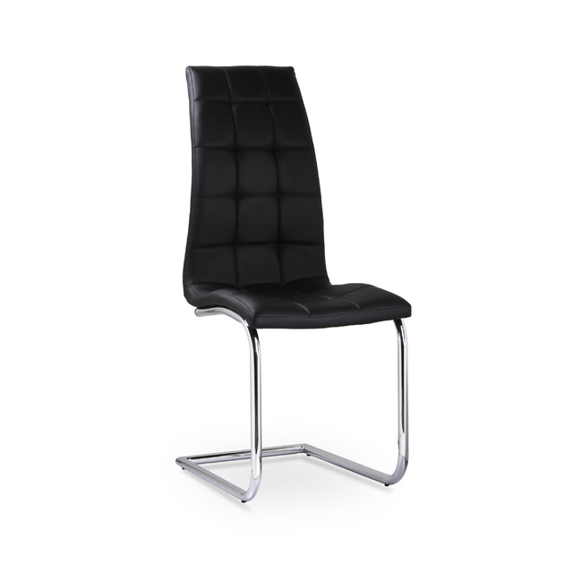 ESOU Black PU Dining Chair with Chromed Legs DC-1025