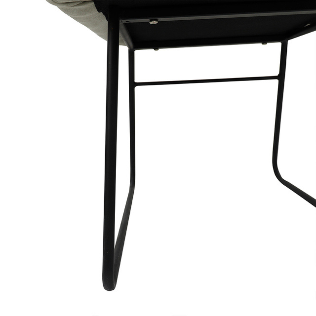 ESOU Leather Air Fabric  Fabric Dining Chair with Black Powder Coated Legs DC-2032