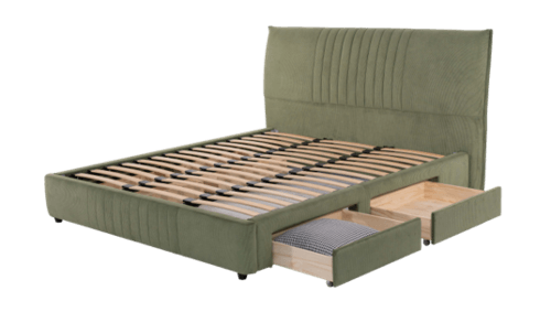 Upholstered Bed Frame with  Storage Drawers